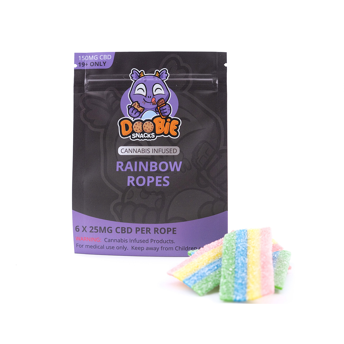 Doobie Snacks CBD Rainbow Ropes 150mg