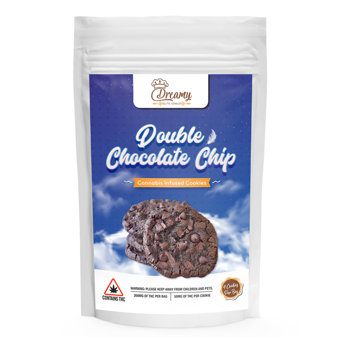 Buy Dreamy Delite Double Chocolate Chip Canna Cookies | Buy Edibles Online | Mail Order Marijuana