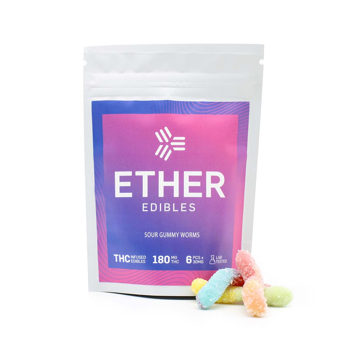BUy Ether Edibles Sour Gummy Worms - 180mg Online