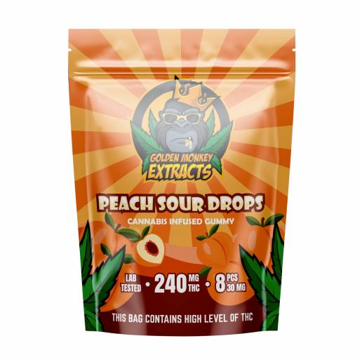 Buy Golden Monkey Peach Sour - 240mg THC
