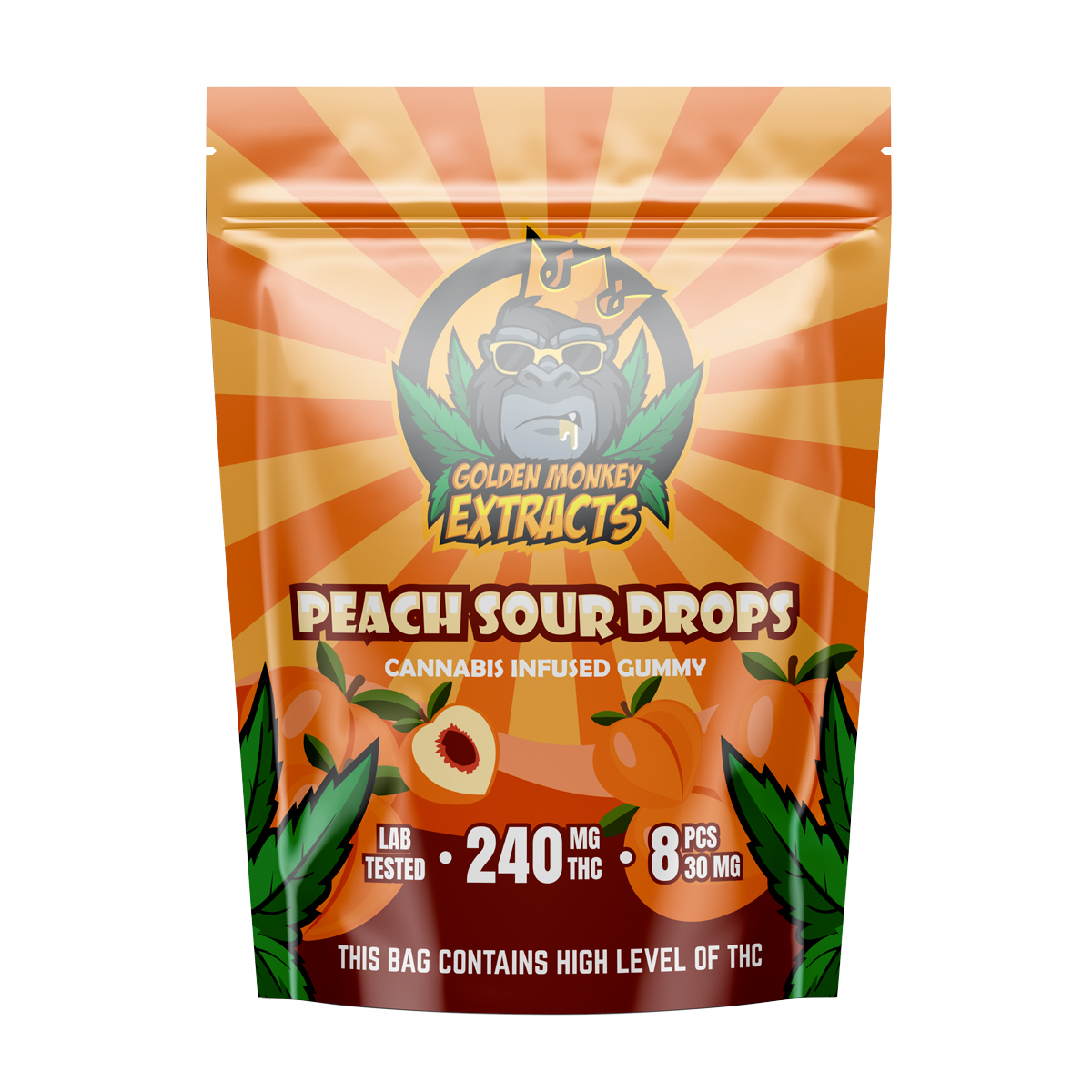 Buy Golden Monkey Peach Sour - 240mg THC