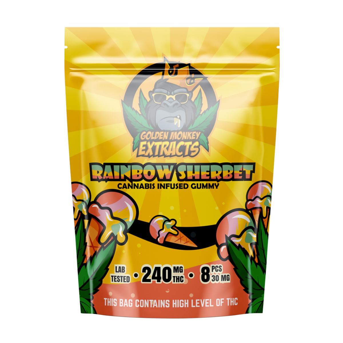 Buy Golden Monkey Rainbow Sherbet - 240mg THC