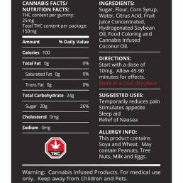 Gummies 150MG THC BY DOOBIE SNACKS nutrition facts
