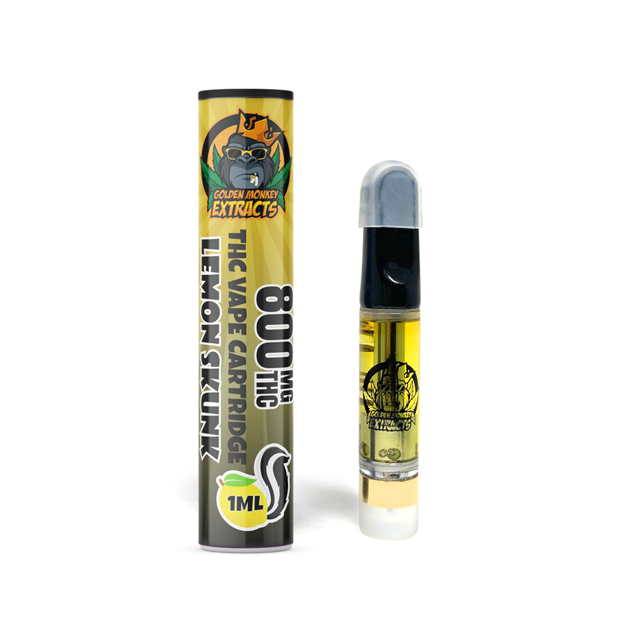 Golden Monkey Extracts - Premium THC Cartridge Lemon Skunk 800mg | Buy Vape Online | Dispensary Near Me