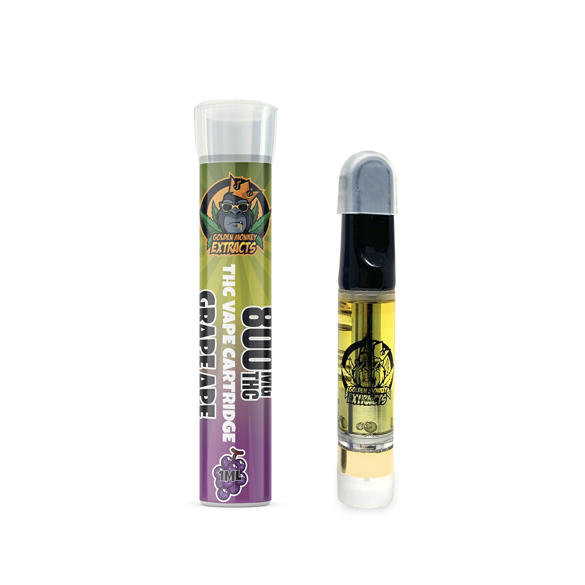 Golden Monkey Extracts Premium THC Cartridge Grape Ape - 800mg | Buy Vape Online | Dispensary Near Me