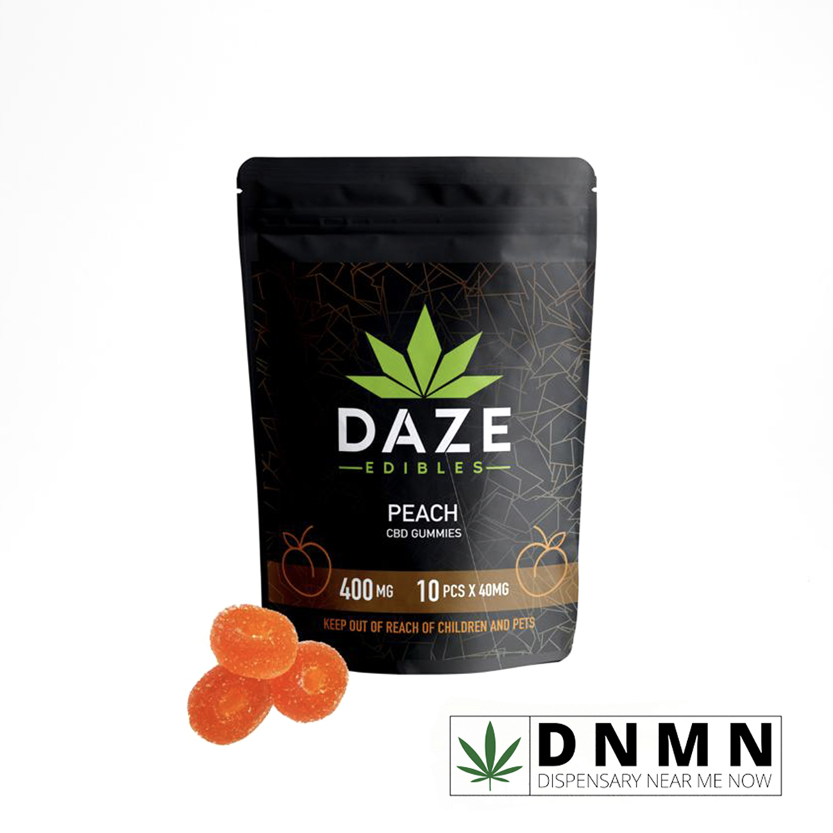 Daze Edibles - CBD Buzzy Peach Ring Gummies| Buy Edibles Online | Dispensary Near Me