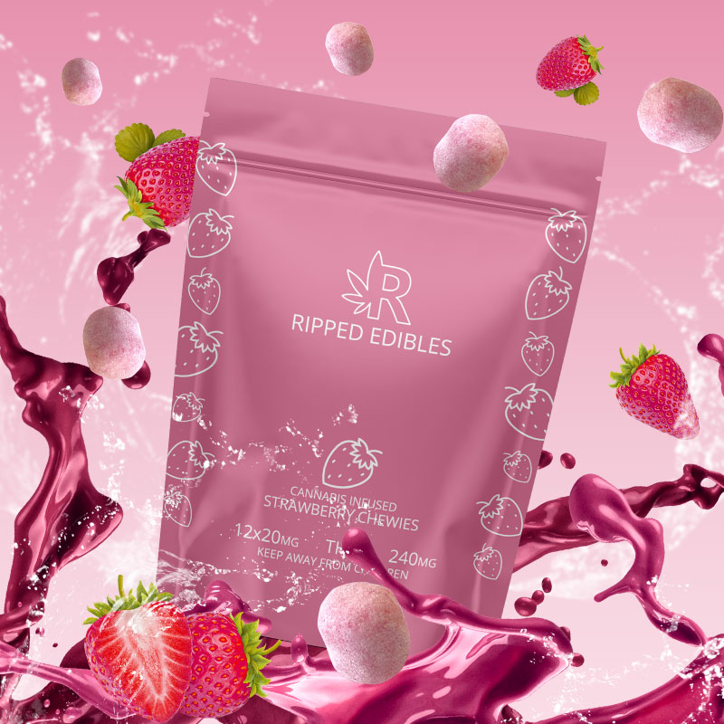 Ripped Edibles -Chewies Strawberry - 240mg | Buy Edibles Online | Dispensary Near Me