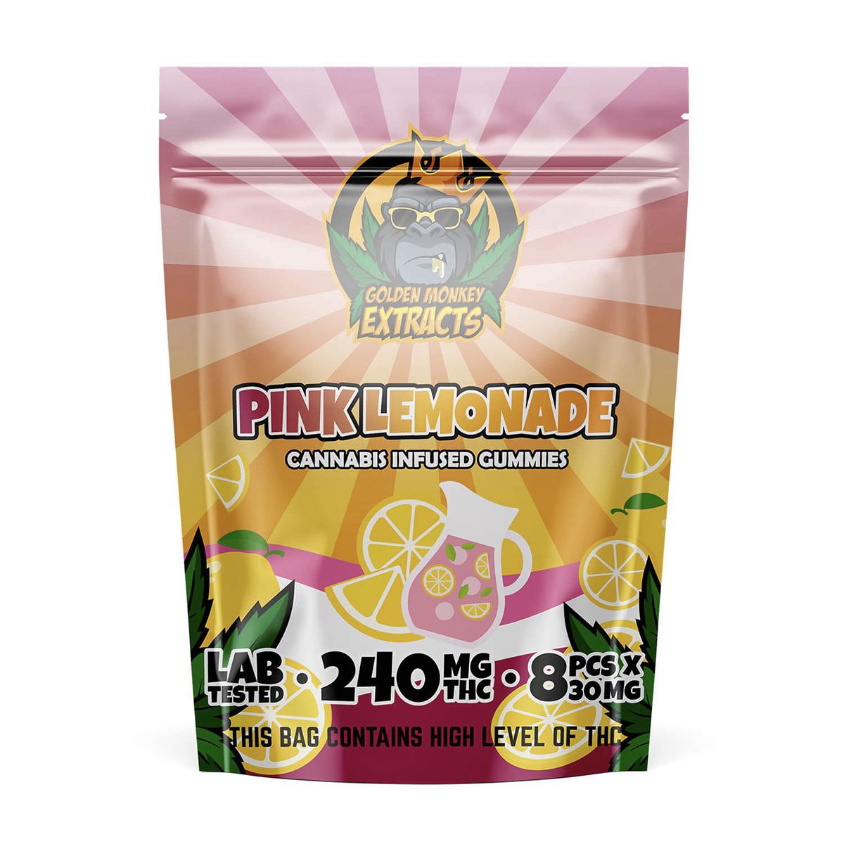 Golden Monkey Extracts - Pink Lemonade - 240mg THC |Buy Edibles Online | Dispensary Near Me
