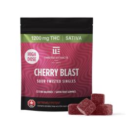Twisted Extracts – Cherry Blast Sour Twisted Singles - 1200 Mg THC | Buy Edibles Online | Dispensary Near Me