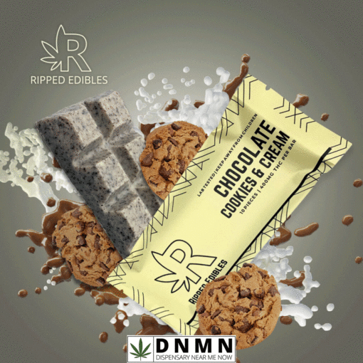 Cookies and Cream Chocolate Bar Ripped Edibles | Buy Edibles Online | Dispensary Near Me